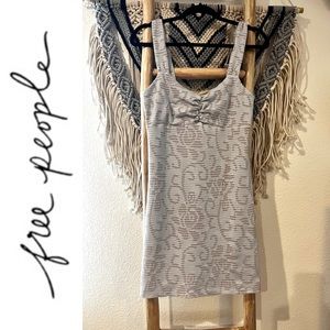 FREE PEOPLE shadow rose print bodycon retro mini dress